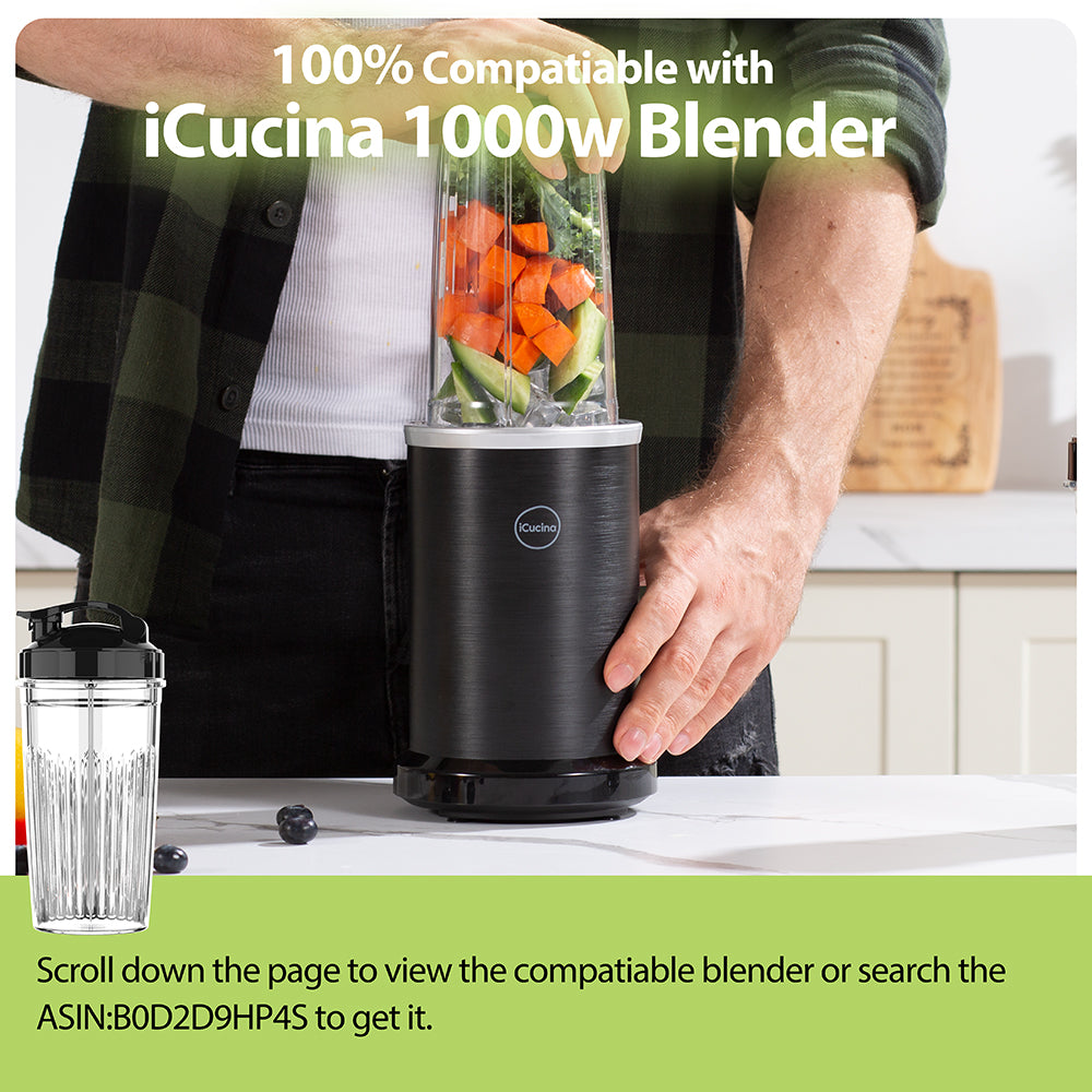 iCucina® Professional Plus Blender 1000W Cups, 2 Pack