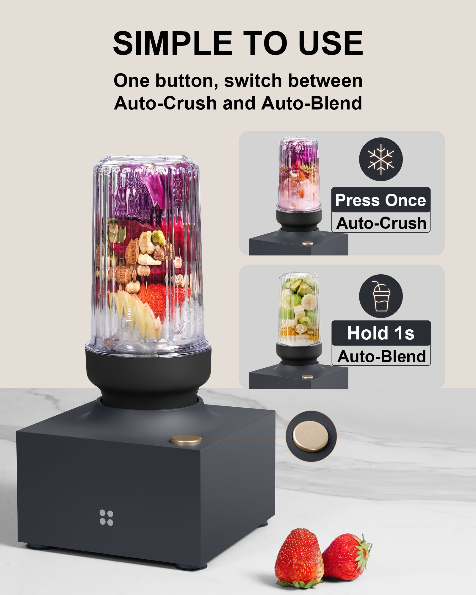 iCucina® 1000W Cubetto Personal Blender - Black