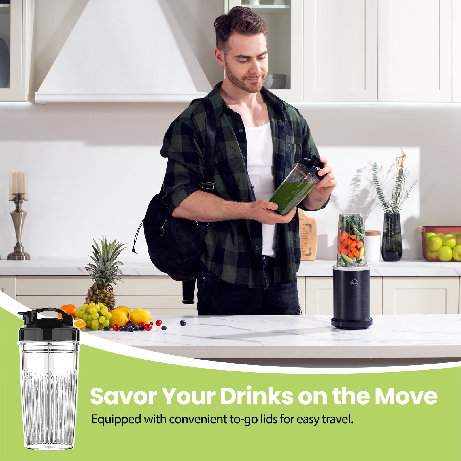 Licuadora iCucina® Professional Plus de 1000 W, paquete de 2 vasos, repuesto 