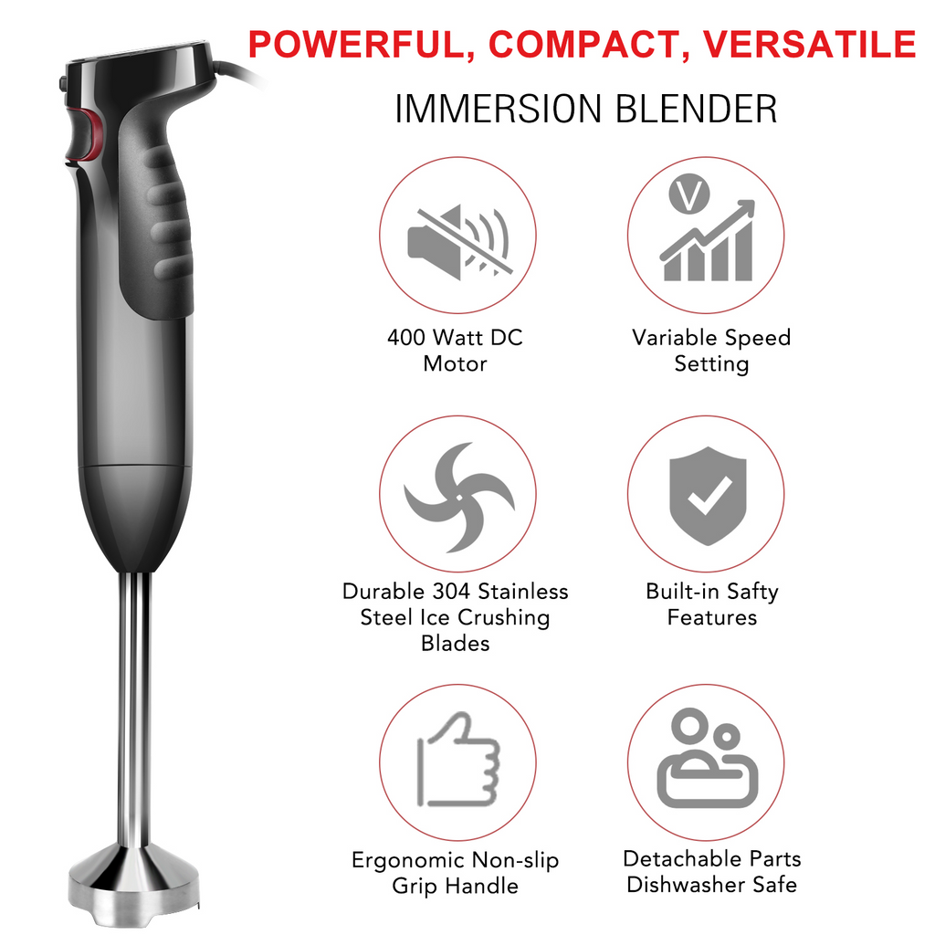 icucina® multi speed immersion blender hand mixer