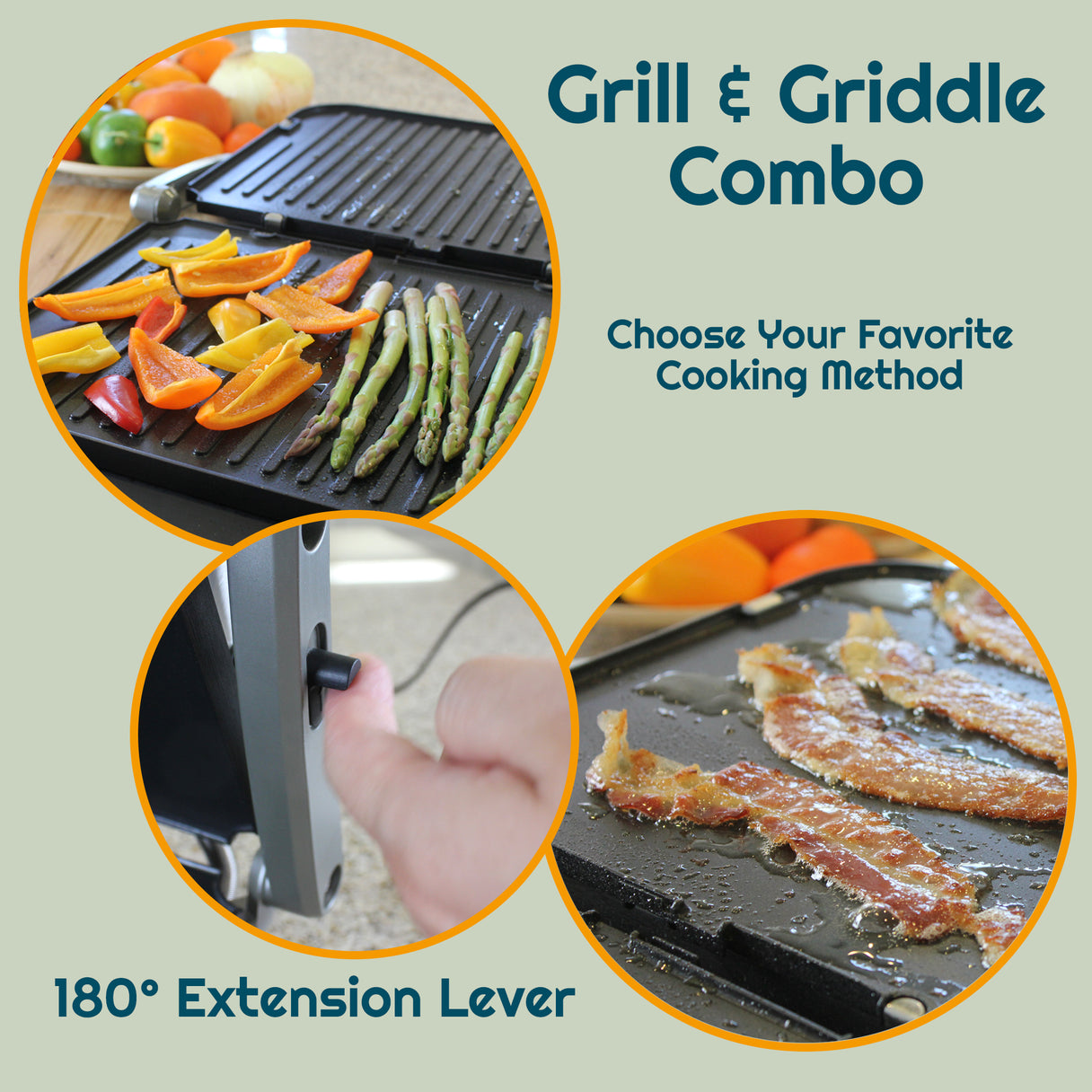 icucina® indoor griddle grill combo