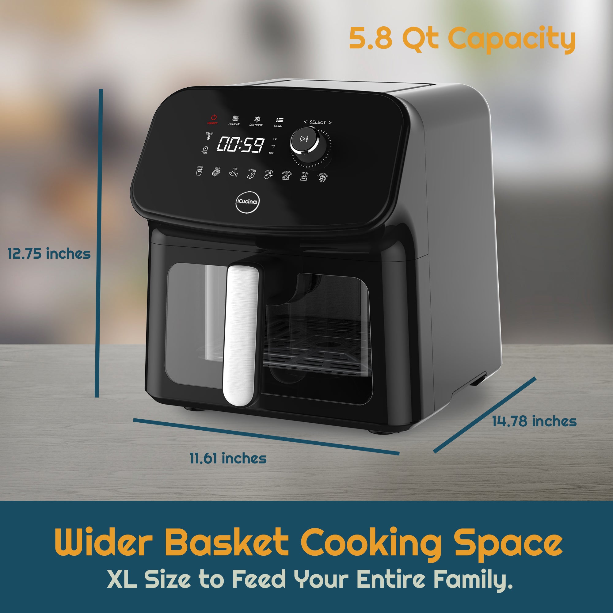 Big Air Fryer Toaster Oven Combo  iCucina Kitchen – iCucinakitchen